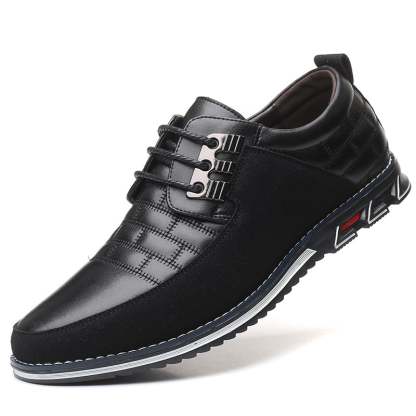 Men'S Patchwork Fashionable Casual Leather Shoes