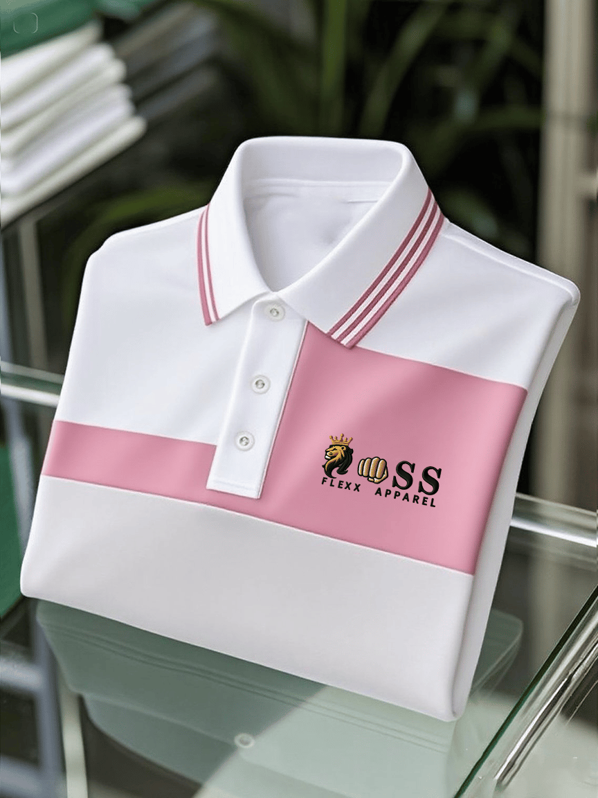 Men's Business Casual Printed Short Sleeve Polo Shirt