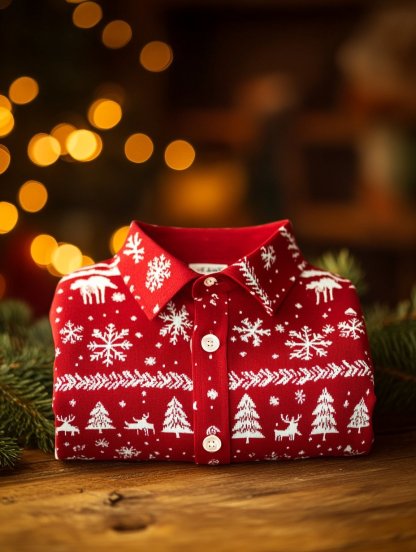 Christmas Men's Business Luxury Long Sleeve Shirt