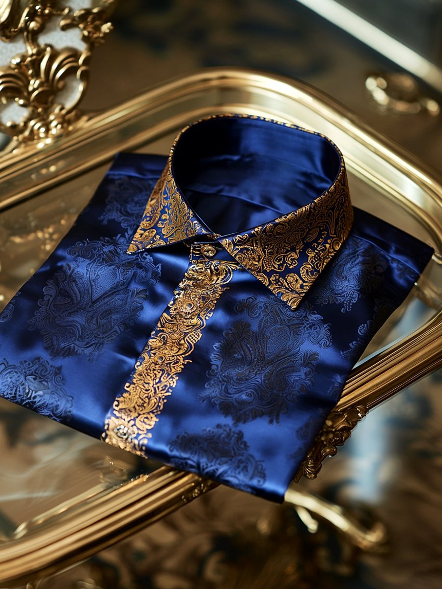 Men's Satin Luxury Business Long Sleeve Shirt