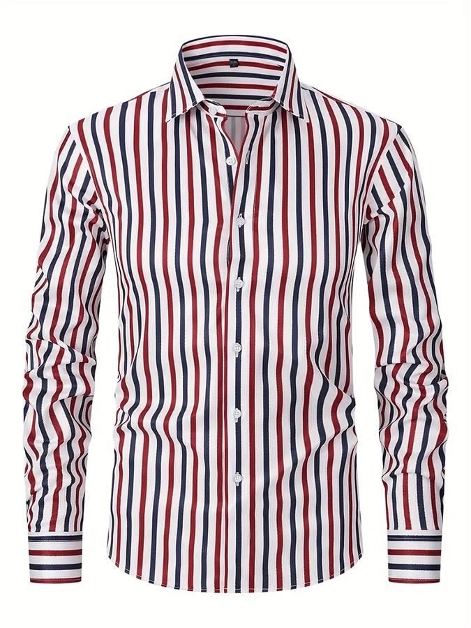 Men's Striped Business Casual Shirt