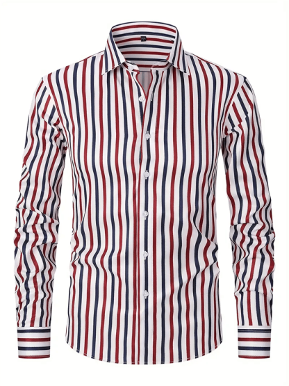 Men's Striped Business Casual Shirt
