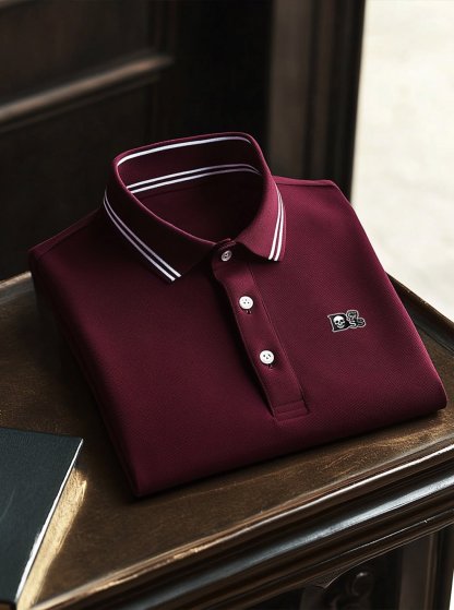 Men's Business Casual Button Short Sleeve Polo Shirt