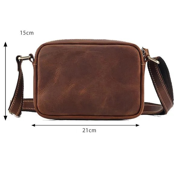 Men's Retro Cowhide Crossbody Shoulder Bag