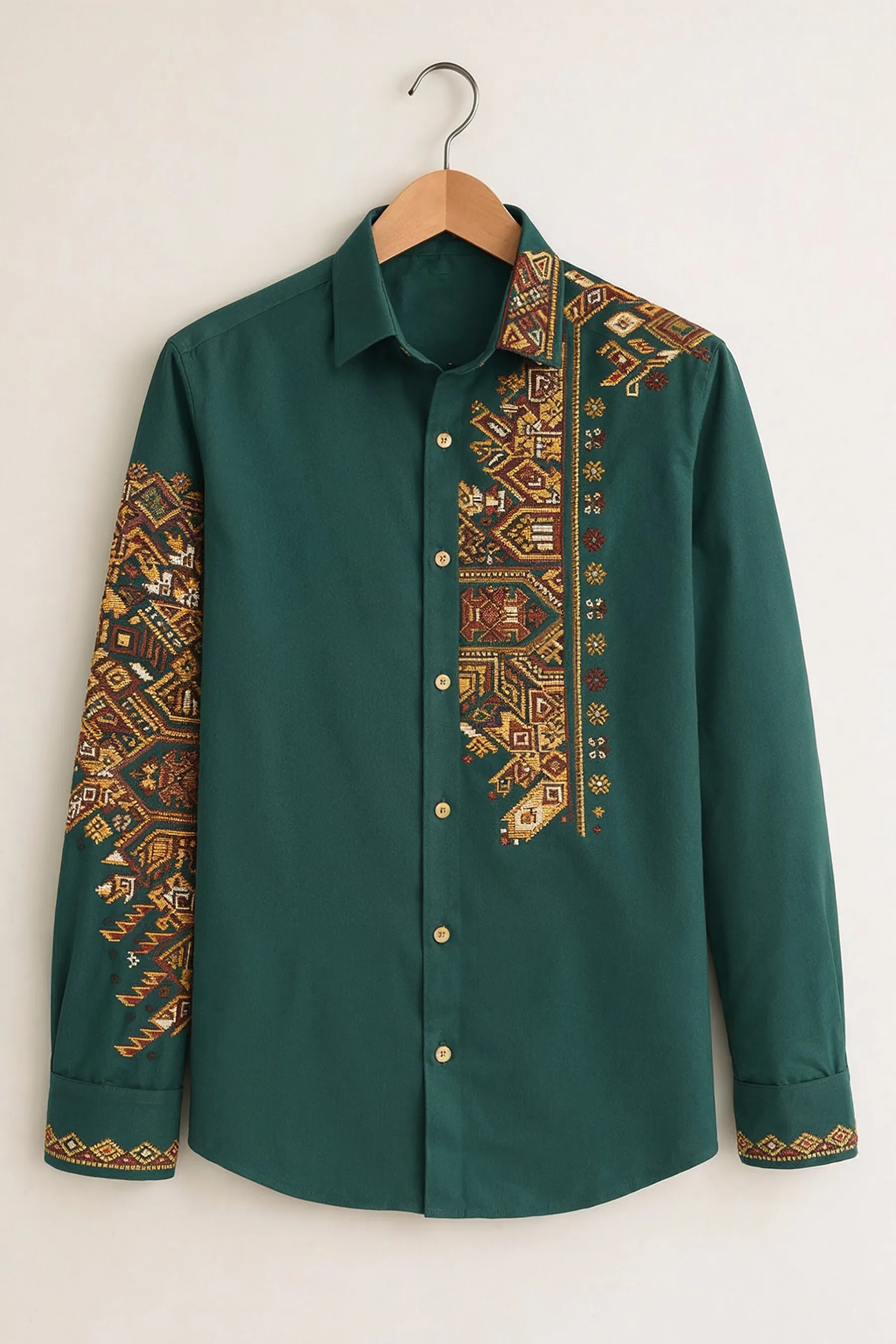 Heritage Panel Shirt – Deep Green