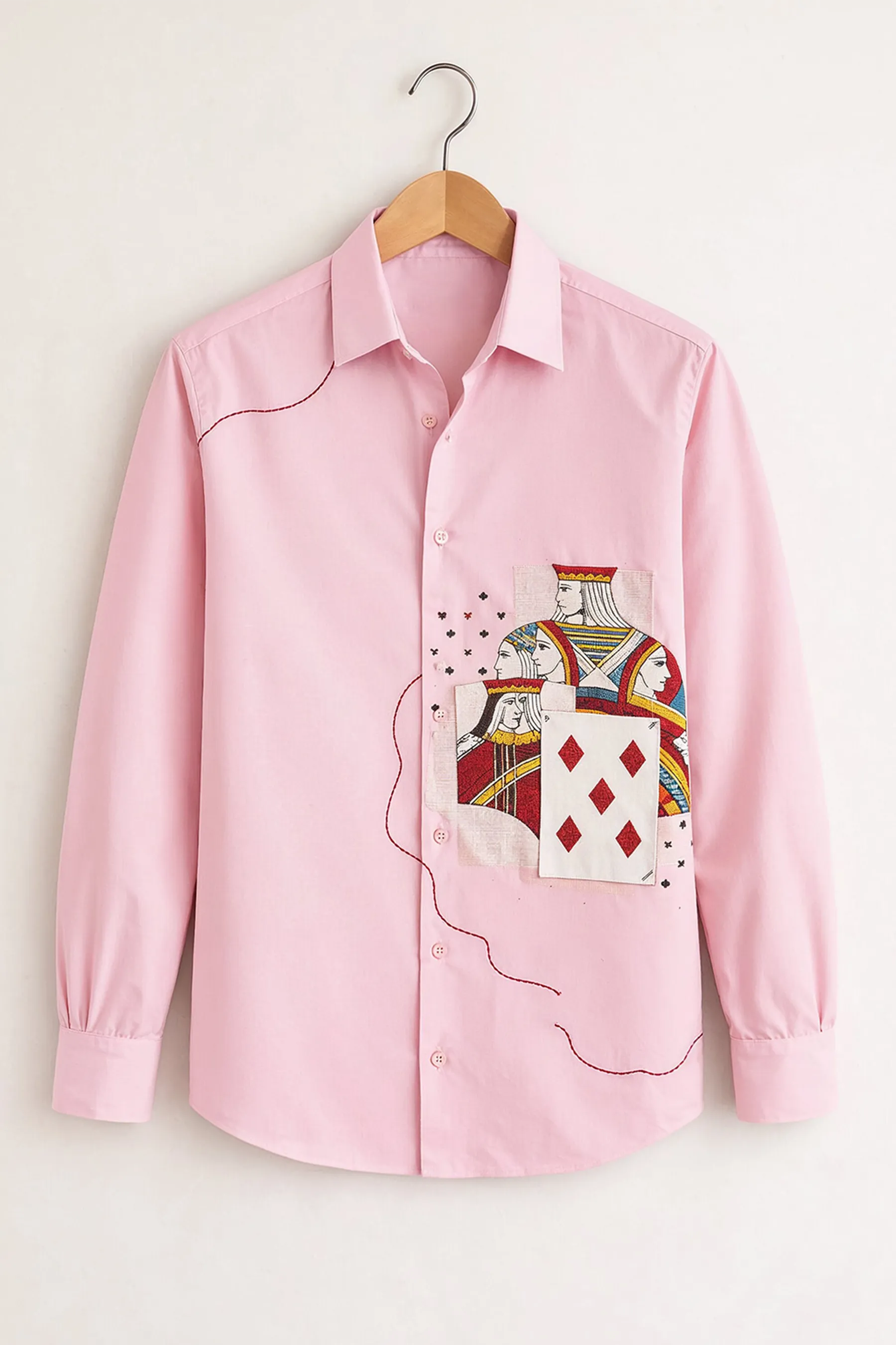 Royal Card Patch Shirt – Blush Pink
