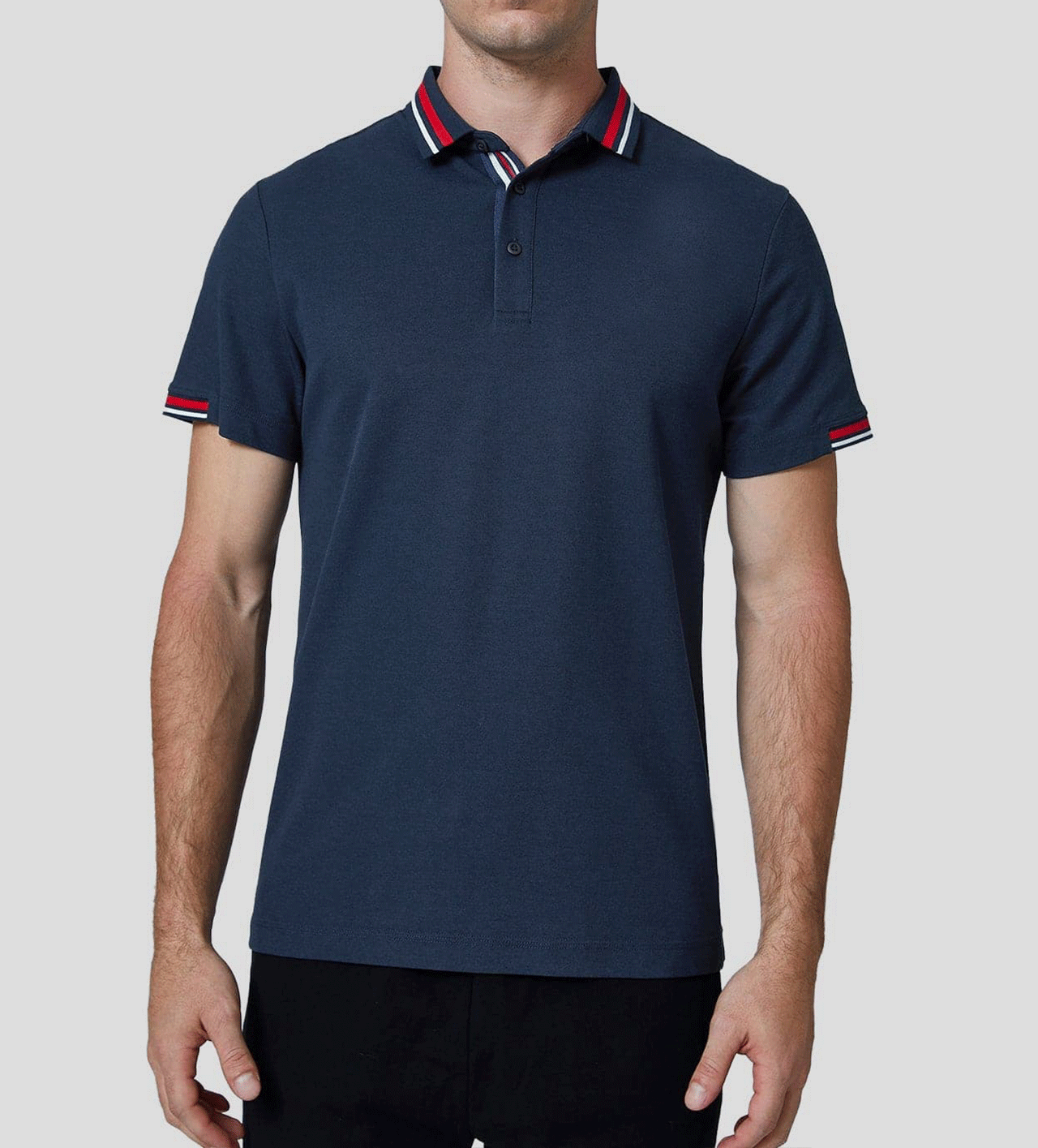 Classic Jacquard Collar Polo Shirt