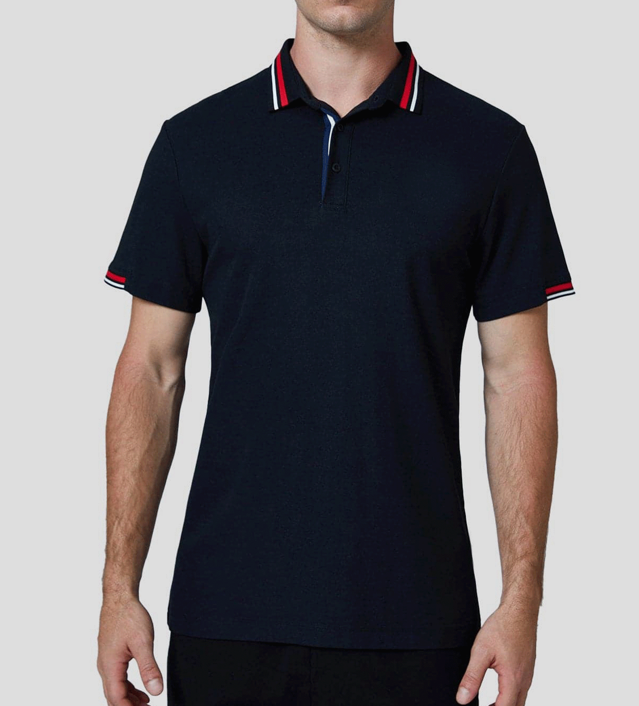 Classic Jacquard Collar Polo Shirt