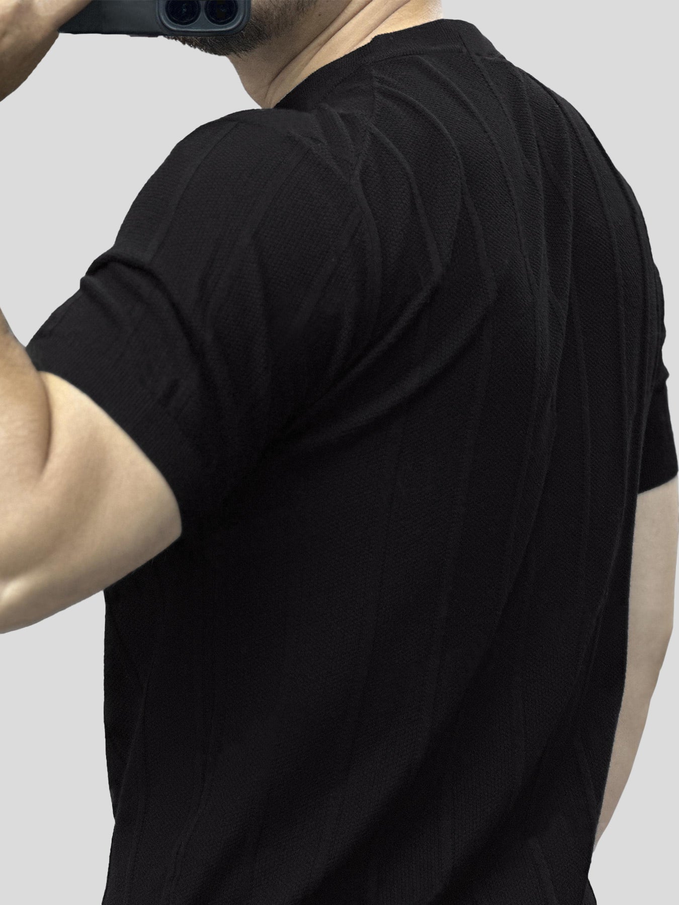 GentleKnit Breathable Striped Short Sleeve Knitted T-Shirt