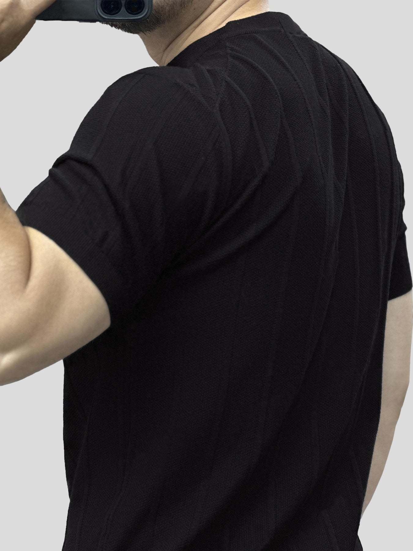 GentleKnit Breathable Striped Short Sleeve Knitted T-Shirt