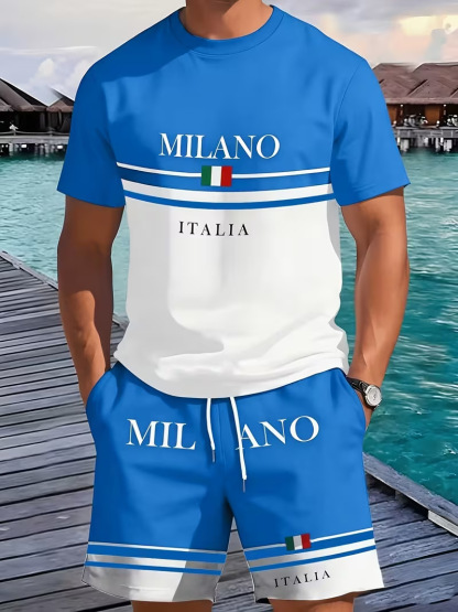 2026 Men's Short-Sleeved T-Shirt and Shorts Set