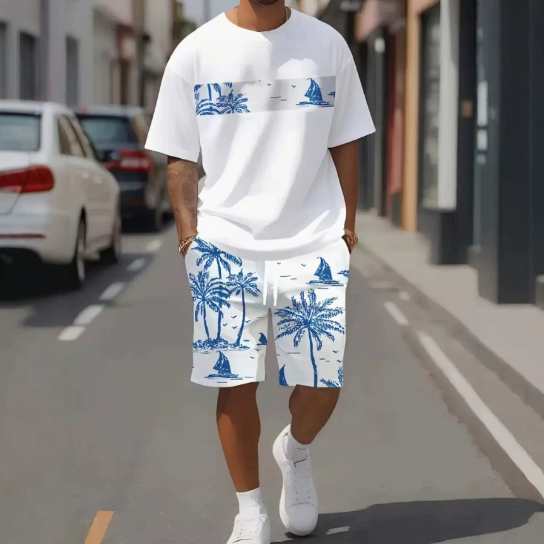 2026 Men's Short-Sleeved T-Shirt and Shorts Set