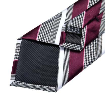 Men's Formal Work Tie Grey Yellow Striped Tie Pocket Square Cufflinks Set