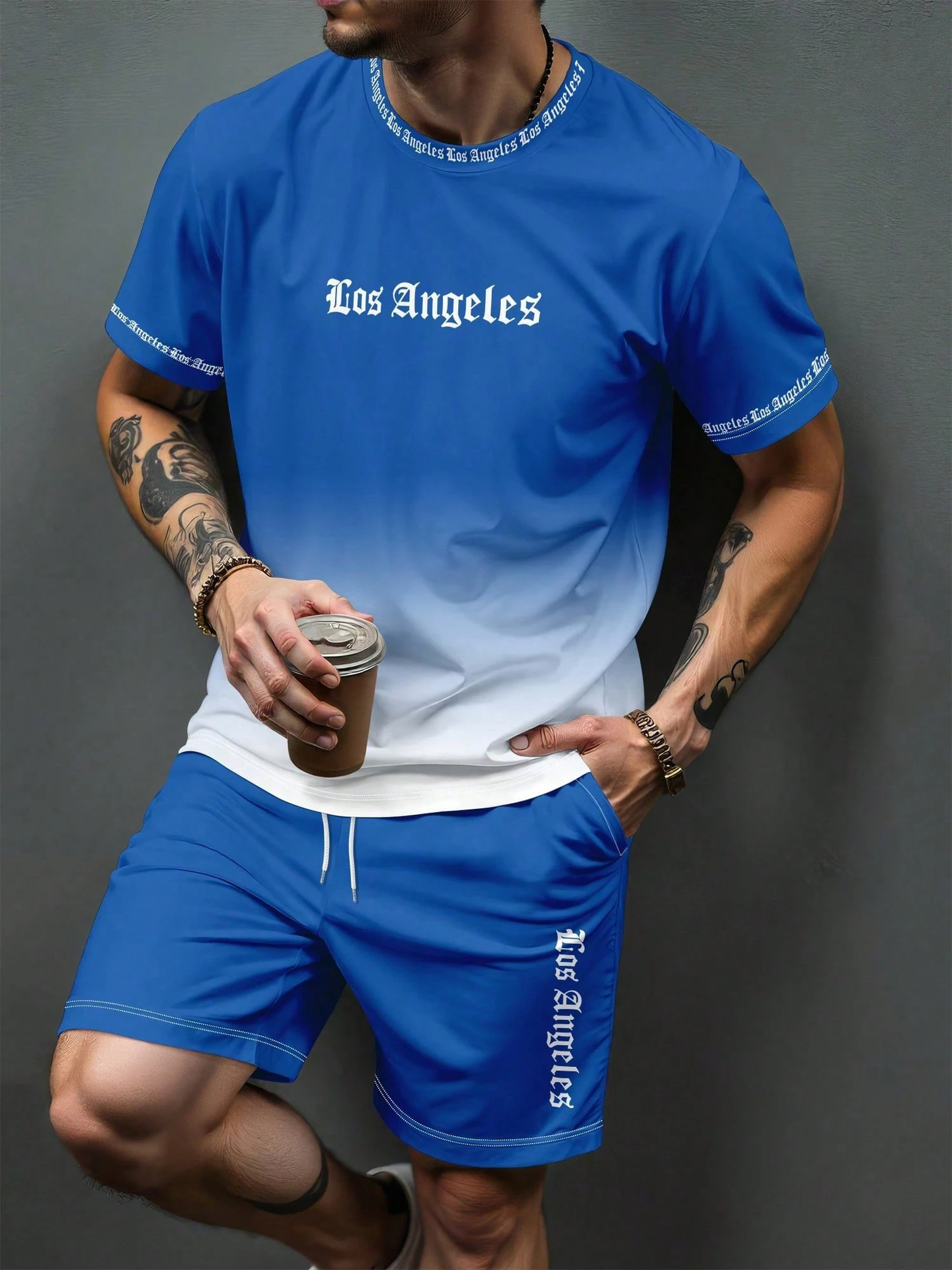 2026 Men's Short-Sleeved T-Shirt and Shorts Set