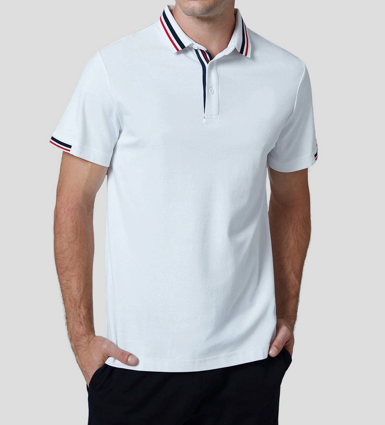 Classic Jacquard Collar Polo Shirt