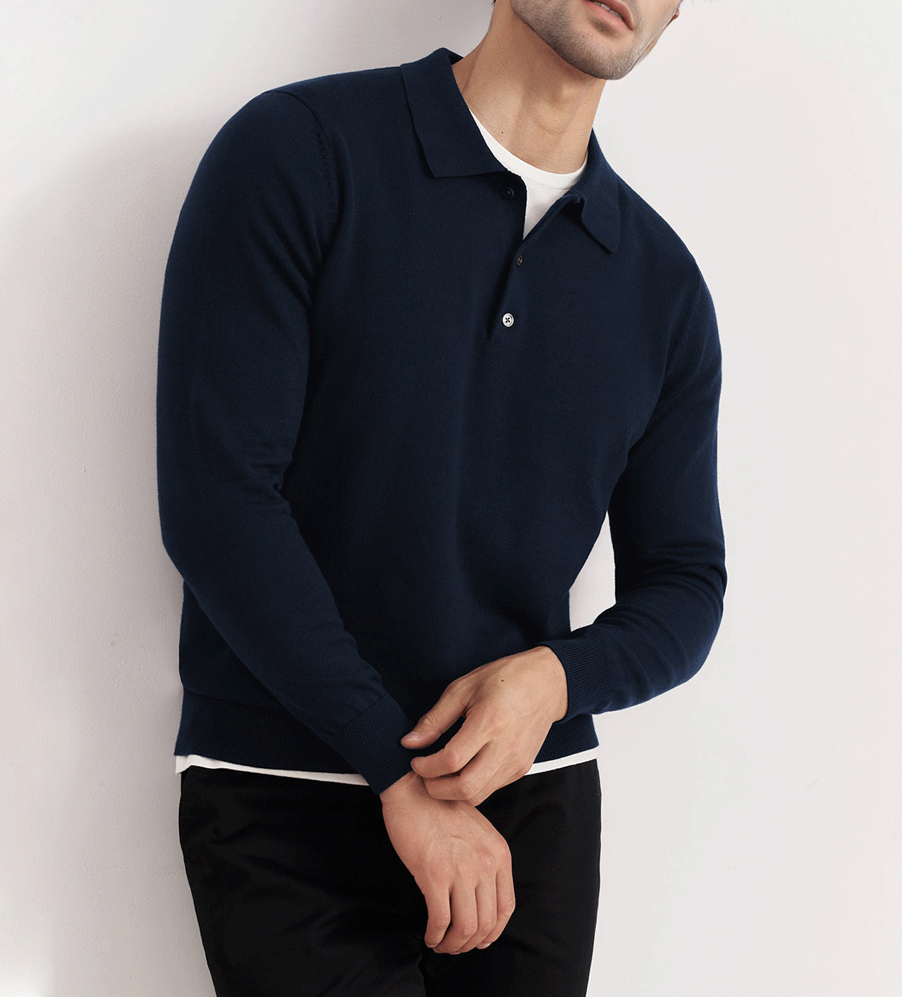 GentleKnit Buttoned Collar Sweater Polo