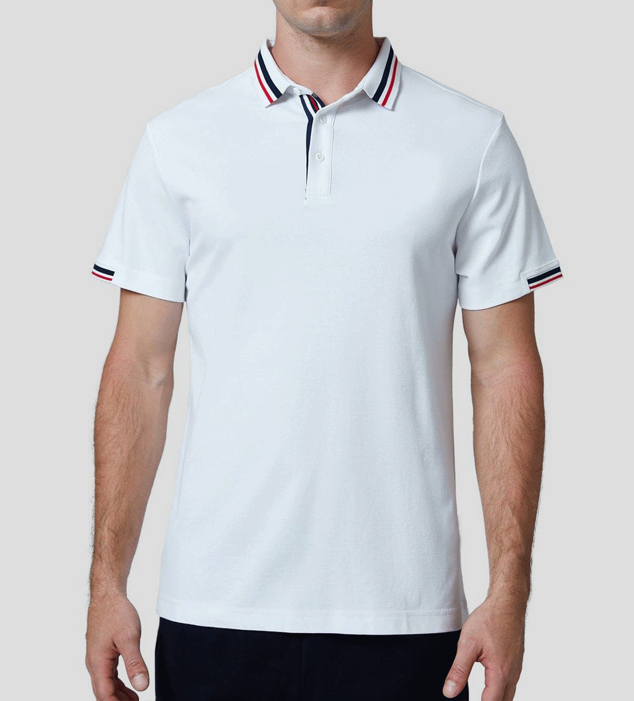 Classic Jacquard Collar Polo Shirt