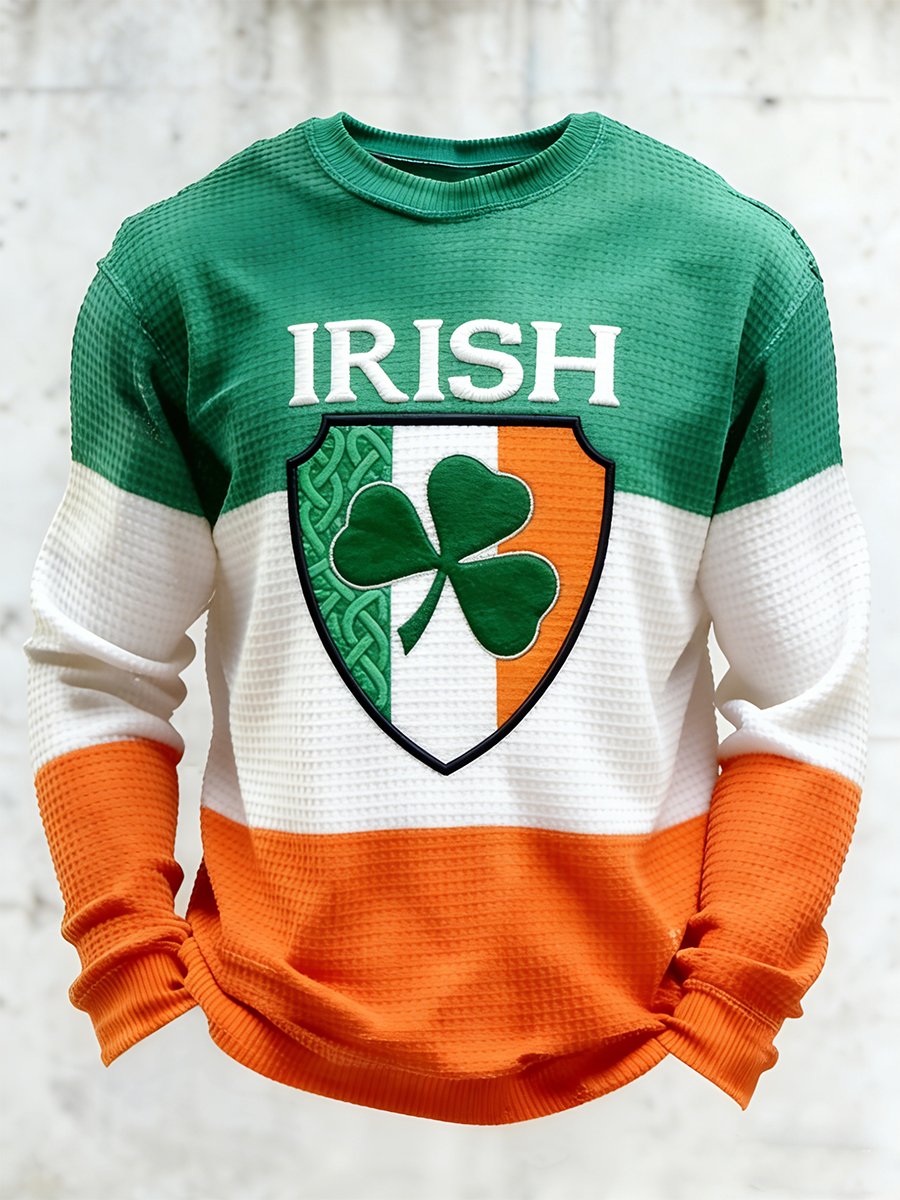 Men's Vintage St. Patrick's Day Print Long-Sleeve T-Shirt