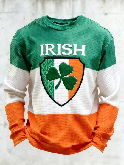 Men's Vintage St. Patrick's Day Print Long-Sleeve T-Shirt