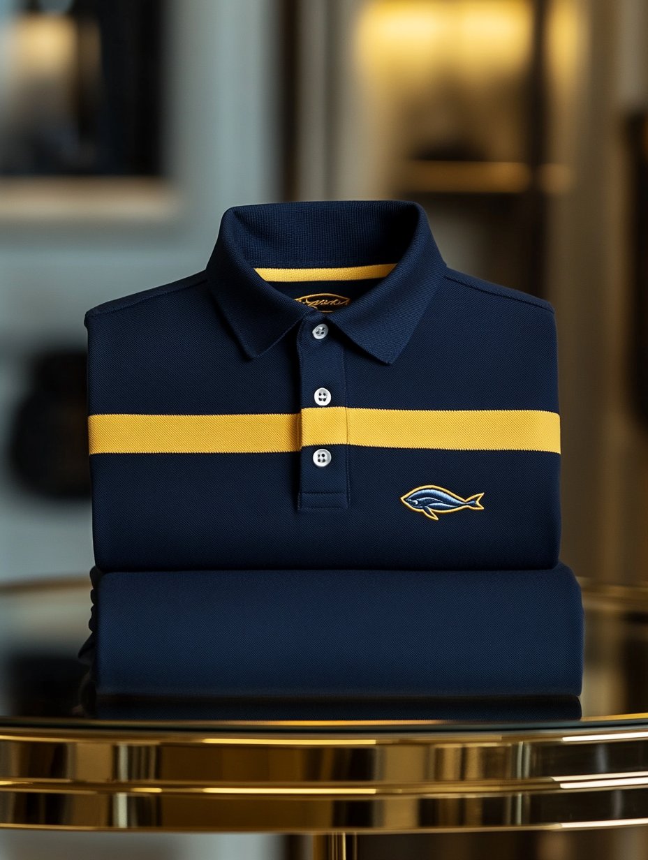 Men's Casual Business Button Long Sleeve Polo Shirt