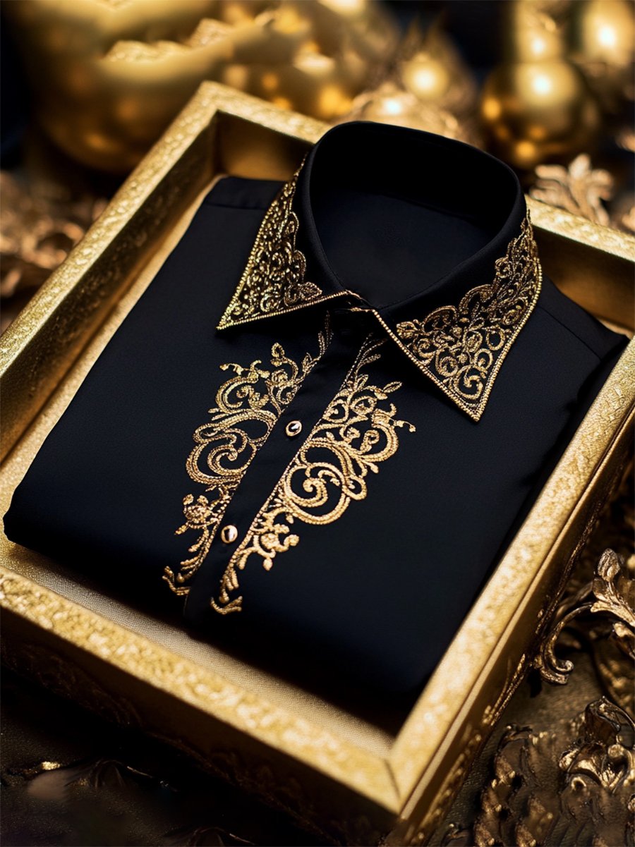 Men's Luxe Satin Long Sleeve Shirt