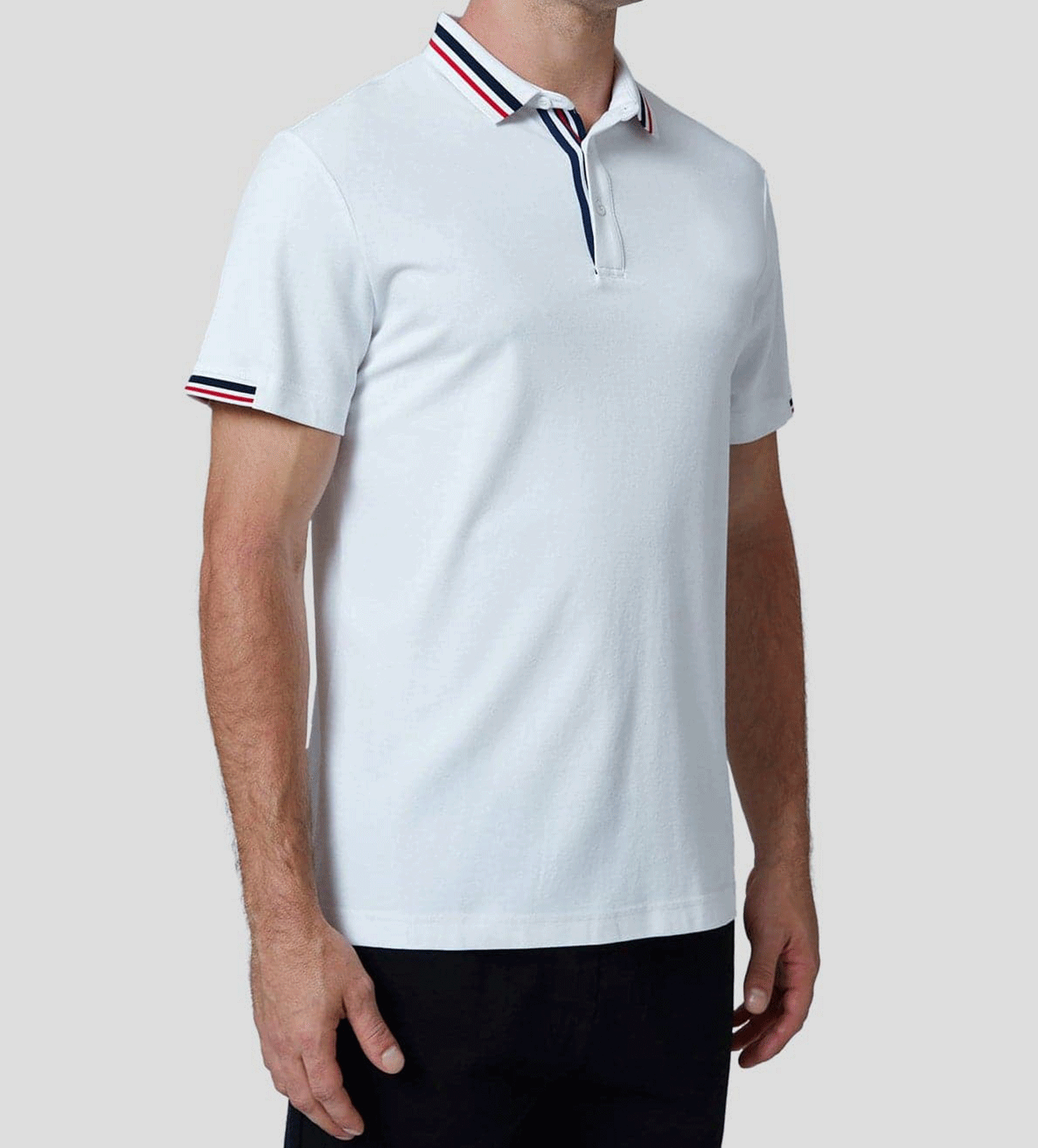 Classic Jacquard Collar Polo Shirt