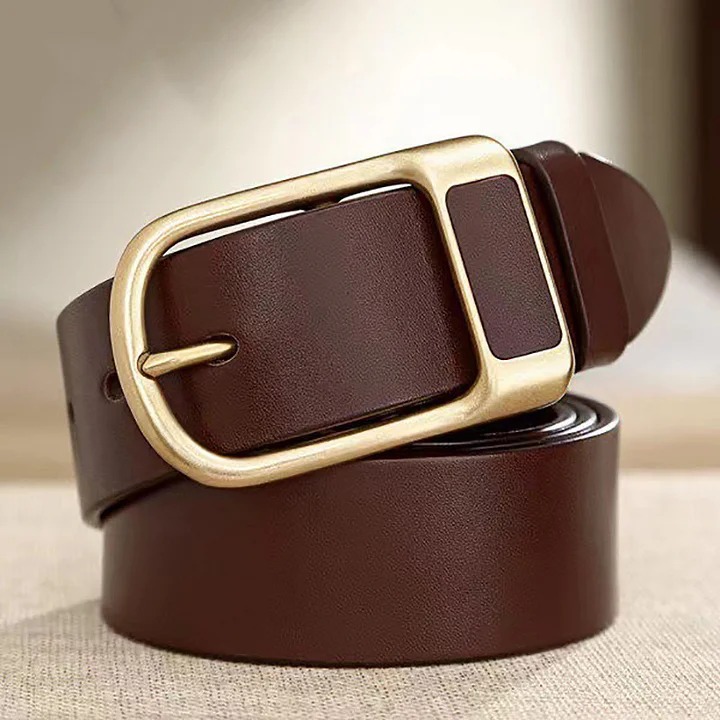 Business Casual PU Leather Square Buckle Cowboy Waistband Belt