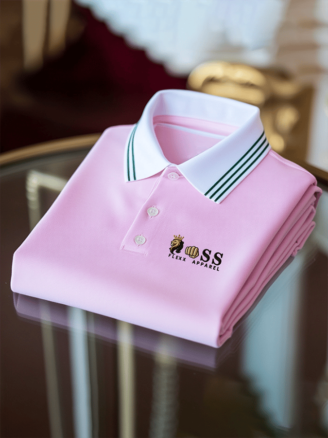 Men's Business Casual Printed Short Sleeve Polo Shirt