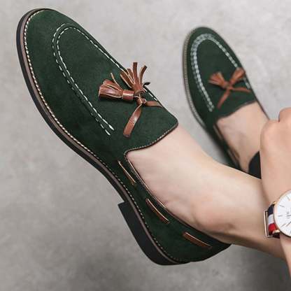 Retro Business Casual Suede Tassel Shoes
