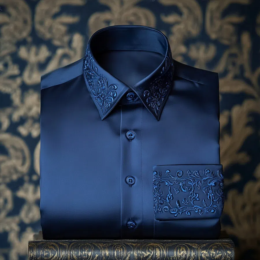 Men's Silk Luxury Business Long Sleeve Shirt