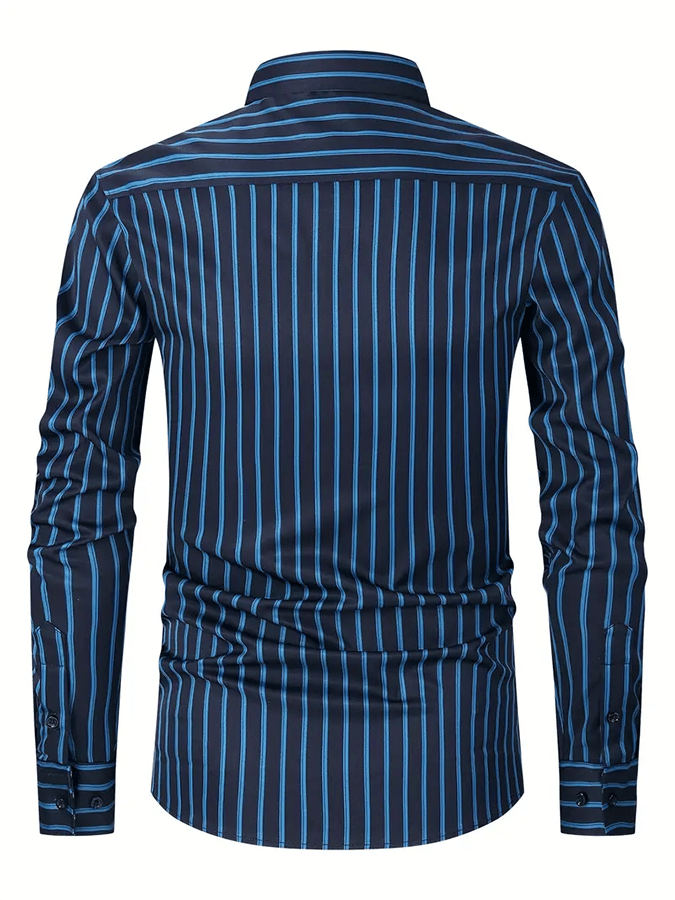 Men's Striped Business Casual Shirt