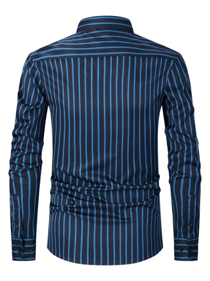 Men's Striped Business Casual Shirt