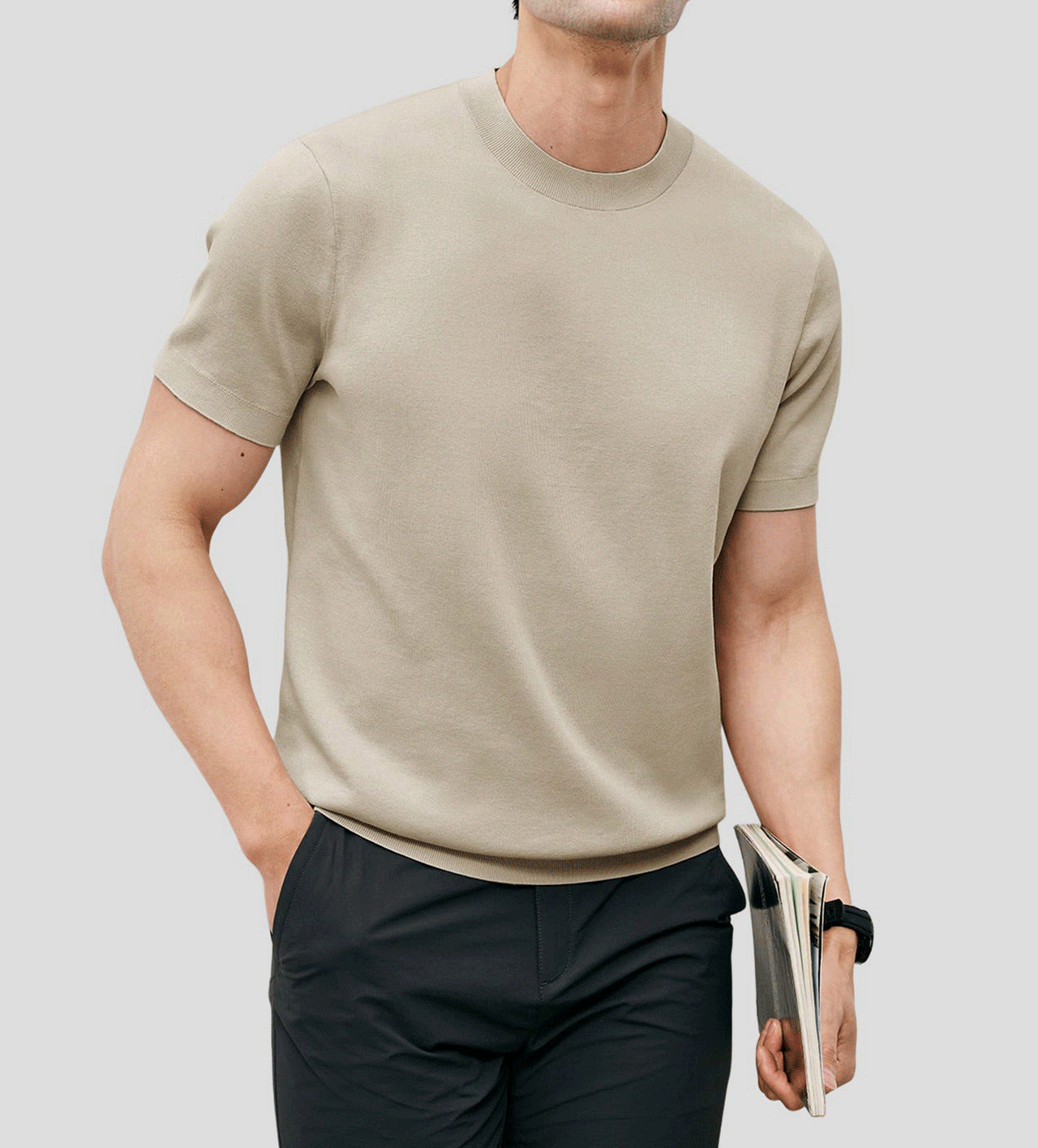 GentleKnit Short Sleeve Knitted T-Shirt