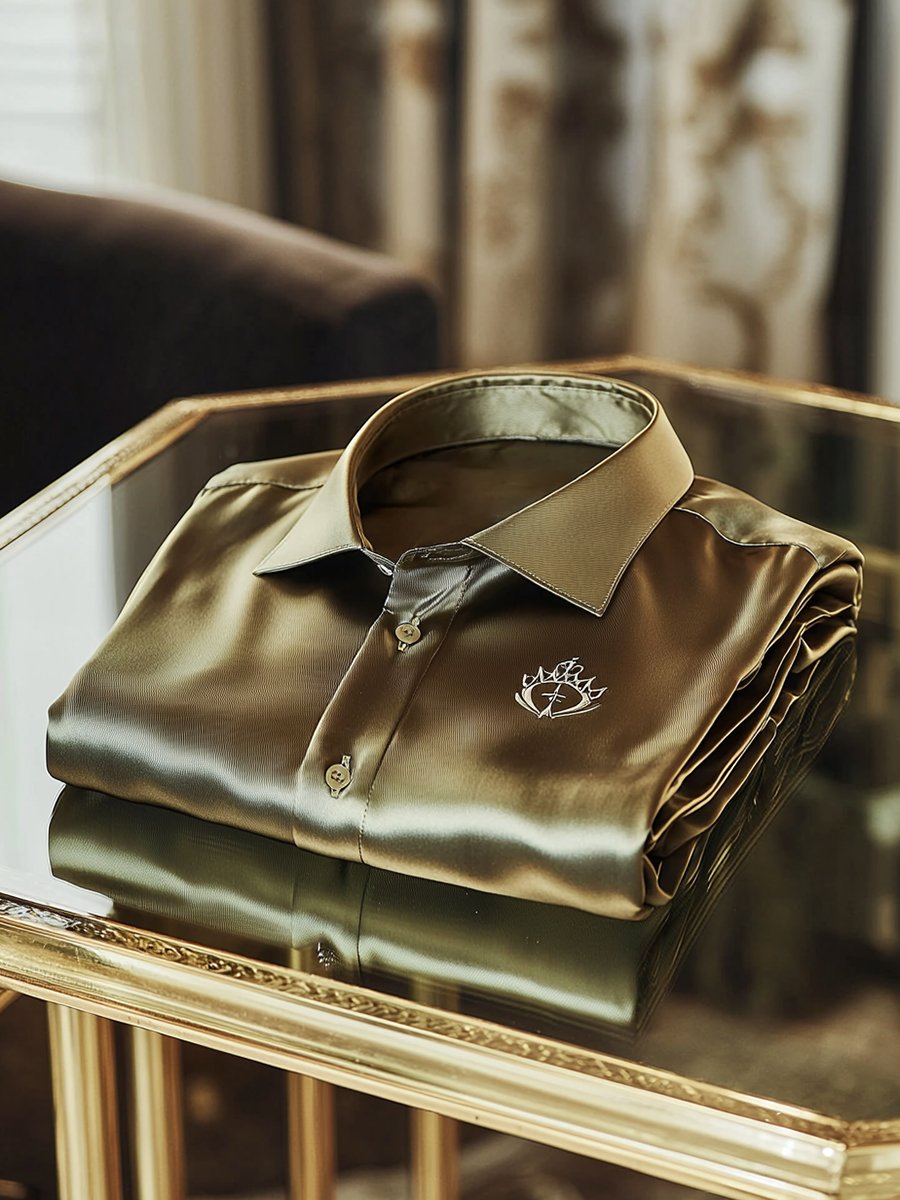 Men's Satin Luxury Business Long Sleeve Shirt