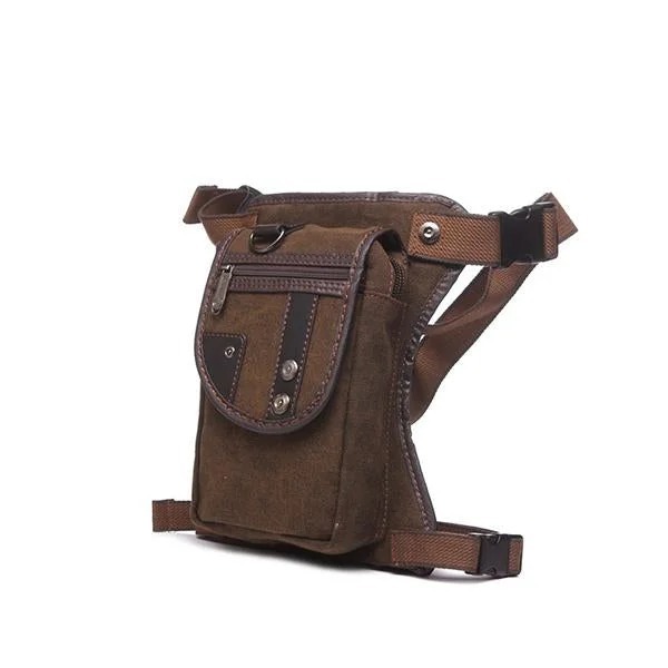 Men's retro canvas portable Waist and Leg-bag