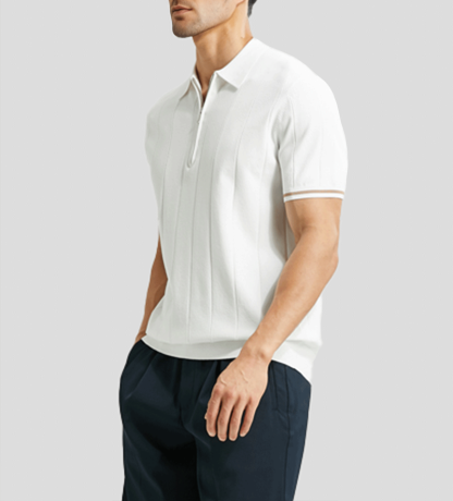 CoolKnit Breathable Short Sleeve Zip Knitted Polo