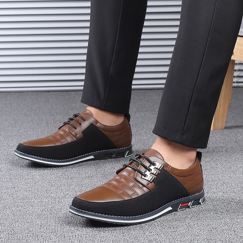Men'S Patchwork Fashionable Casual Leather Shoes