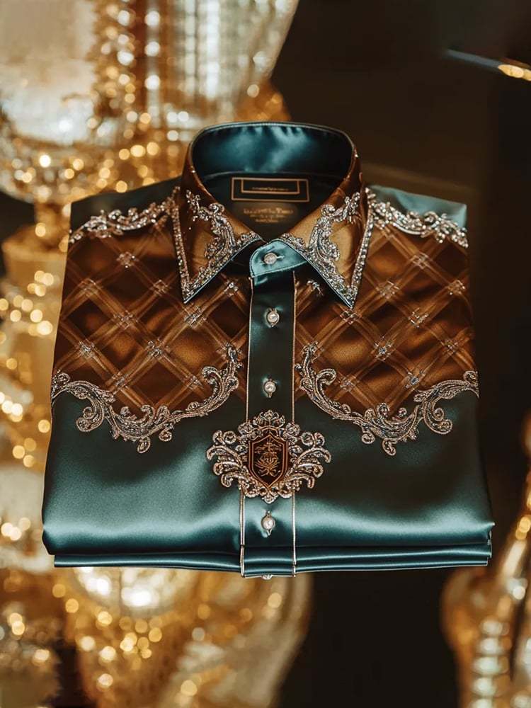 Men's Satin Luxe Long Sleeve Button Down Shirt