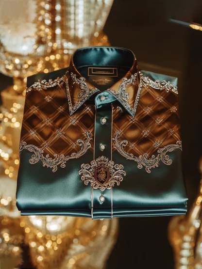 Men's Satin Luxe Long Sleeve Button Down Shirt