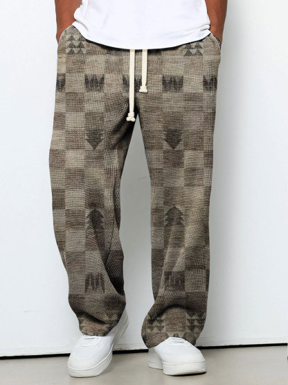 Men's Geometry Color Gradient Art Print Casual Suit Pants-1