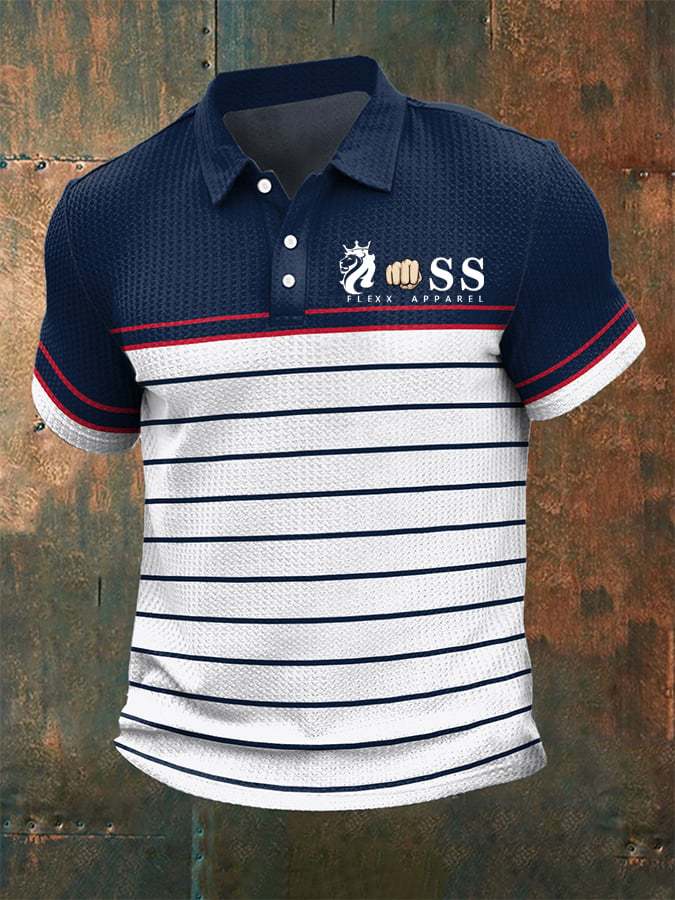 Men's Casual Business Waffle Short-Sleeved Polo