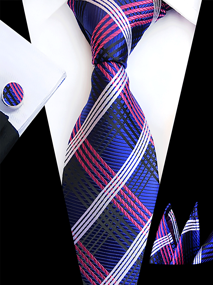 Men's tie pocket scarf tie clip cufflinks gift box set