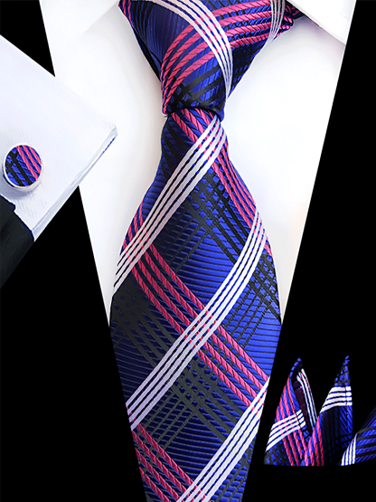 Men's tie pocket scarf tie clip cufflinks gift box set