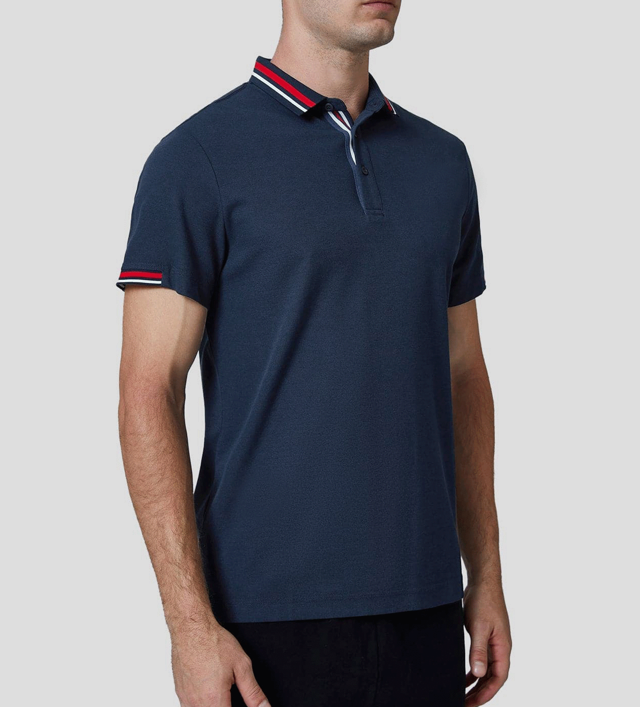 Classic Jacquard Collar Polo Shirt