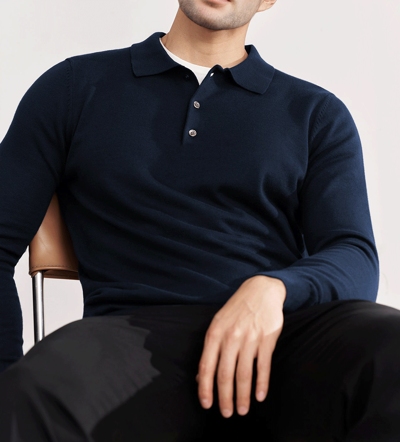 GentleKnit Buttoned Collar Sweater Polo