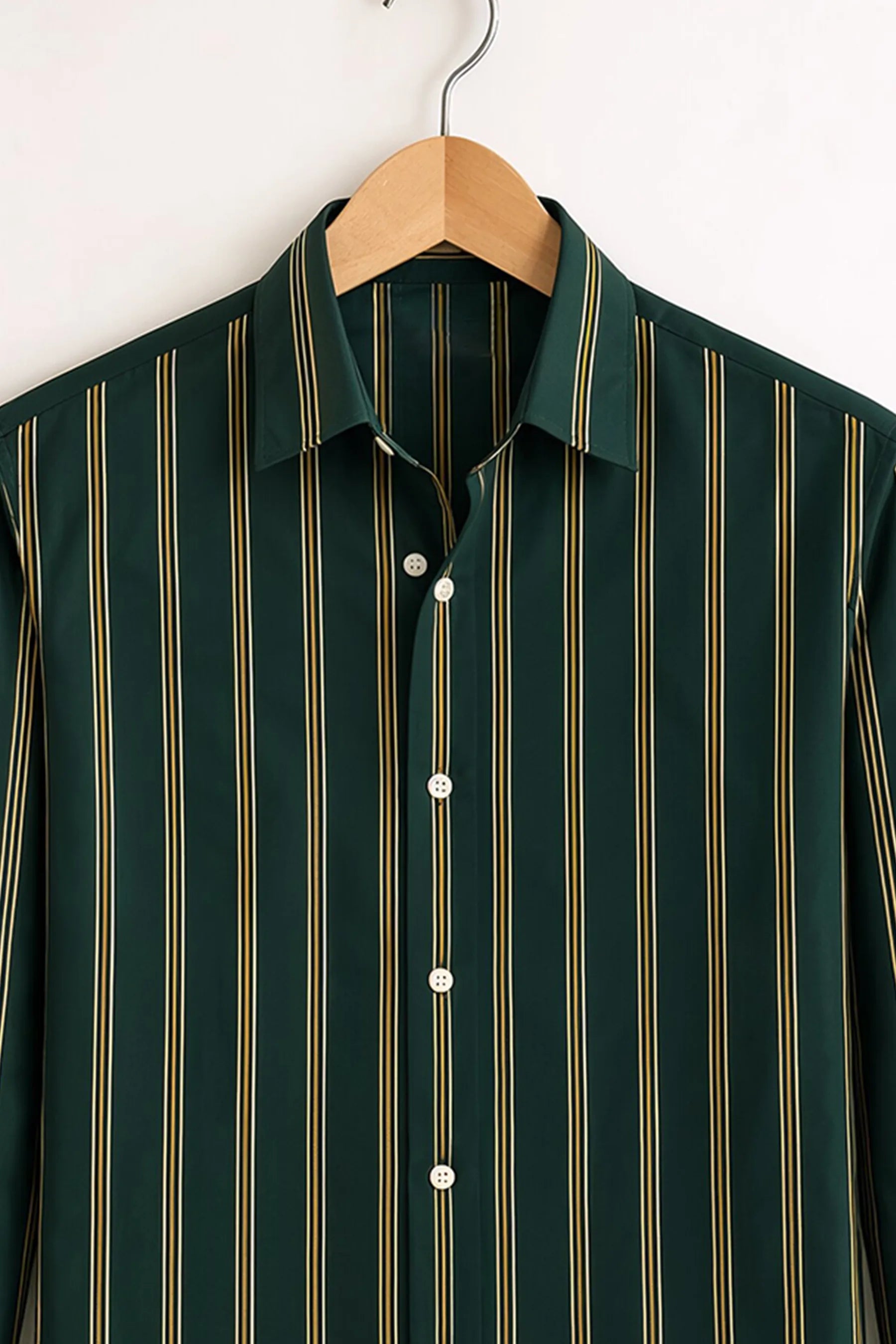 Vertical Stripe Shirt – Forest Green