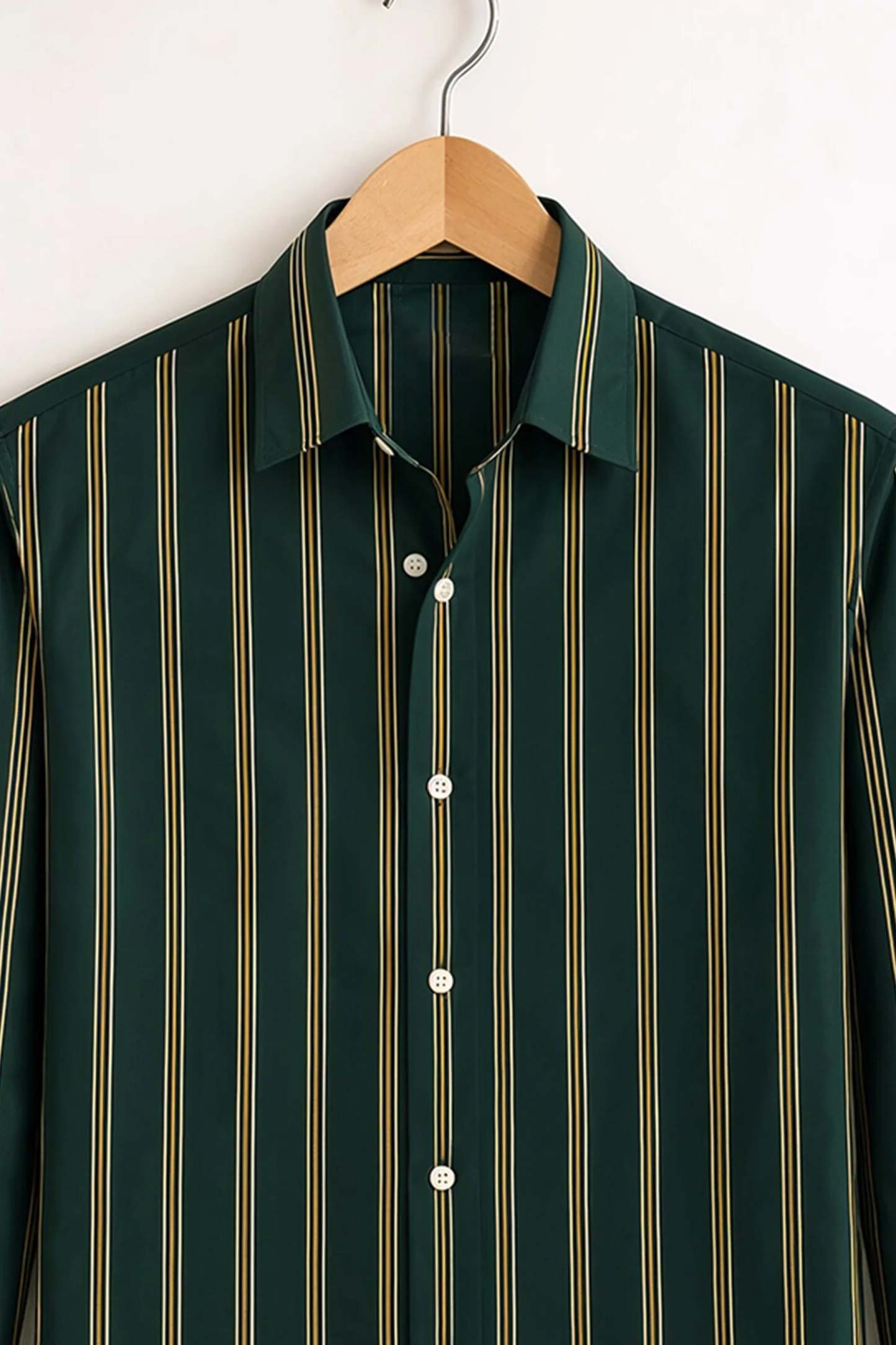 Vertical Stripe Shirt – Forest Green