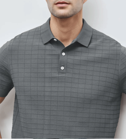 GentleKnit Checkered Short Sleeve Knitted Polo