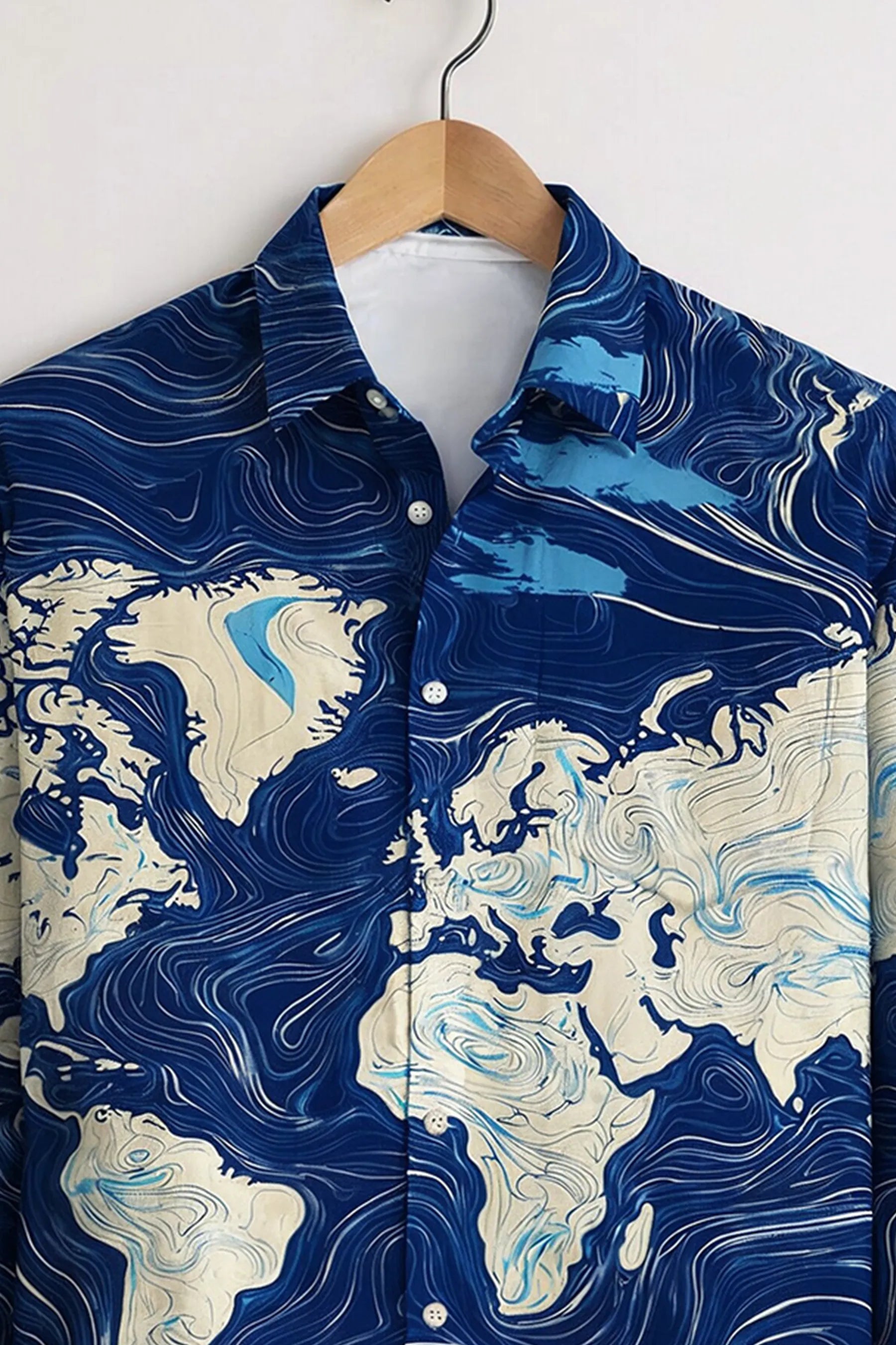Global Flow Print Shirt – Navy