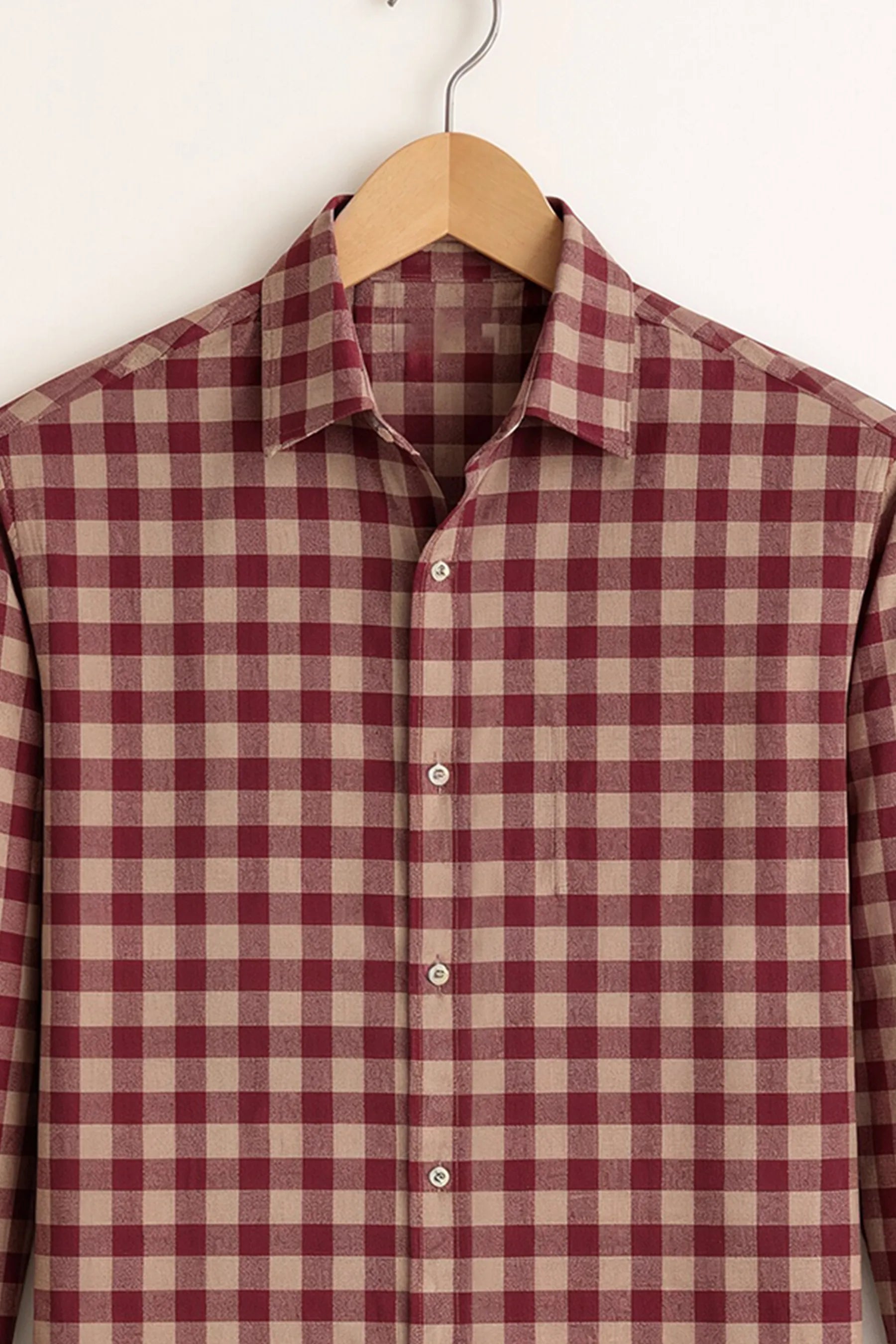 Classic Check Shirt – Maroon